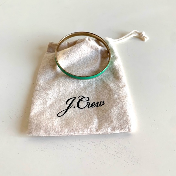 J CREW Mint green golden enameled classic bangle bracelet with dust bag Sherbet - Picture 4 of 8